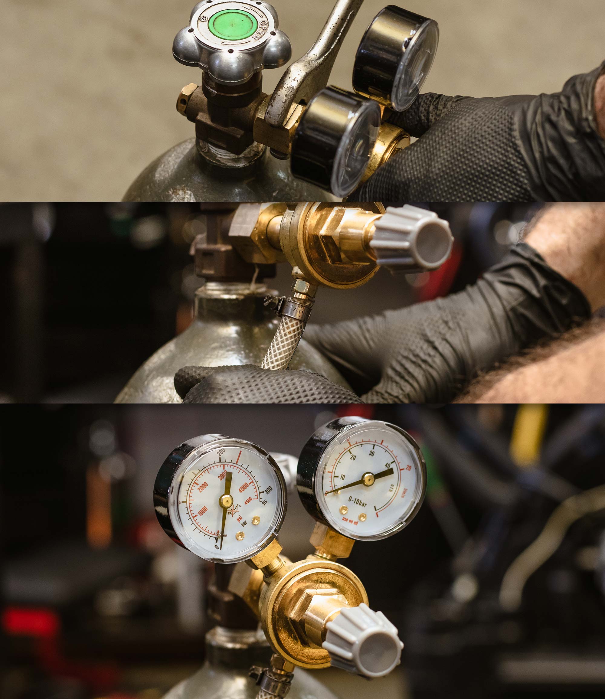 Reduktor plynu Argon CO2, dva manometry, 300bar