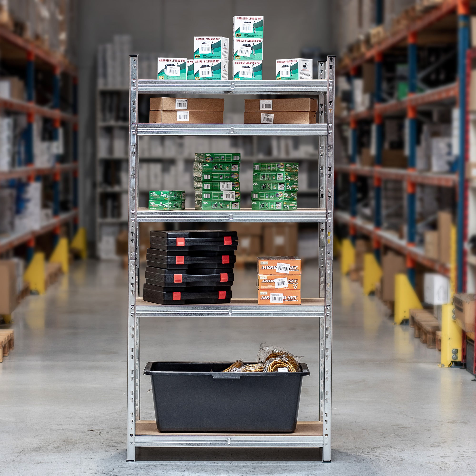 Úložný regál, garážový, 875kg! 190x90x40cm, 5 polic