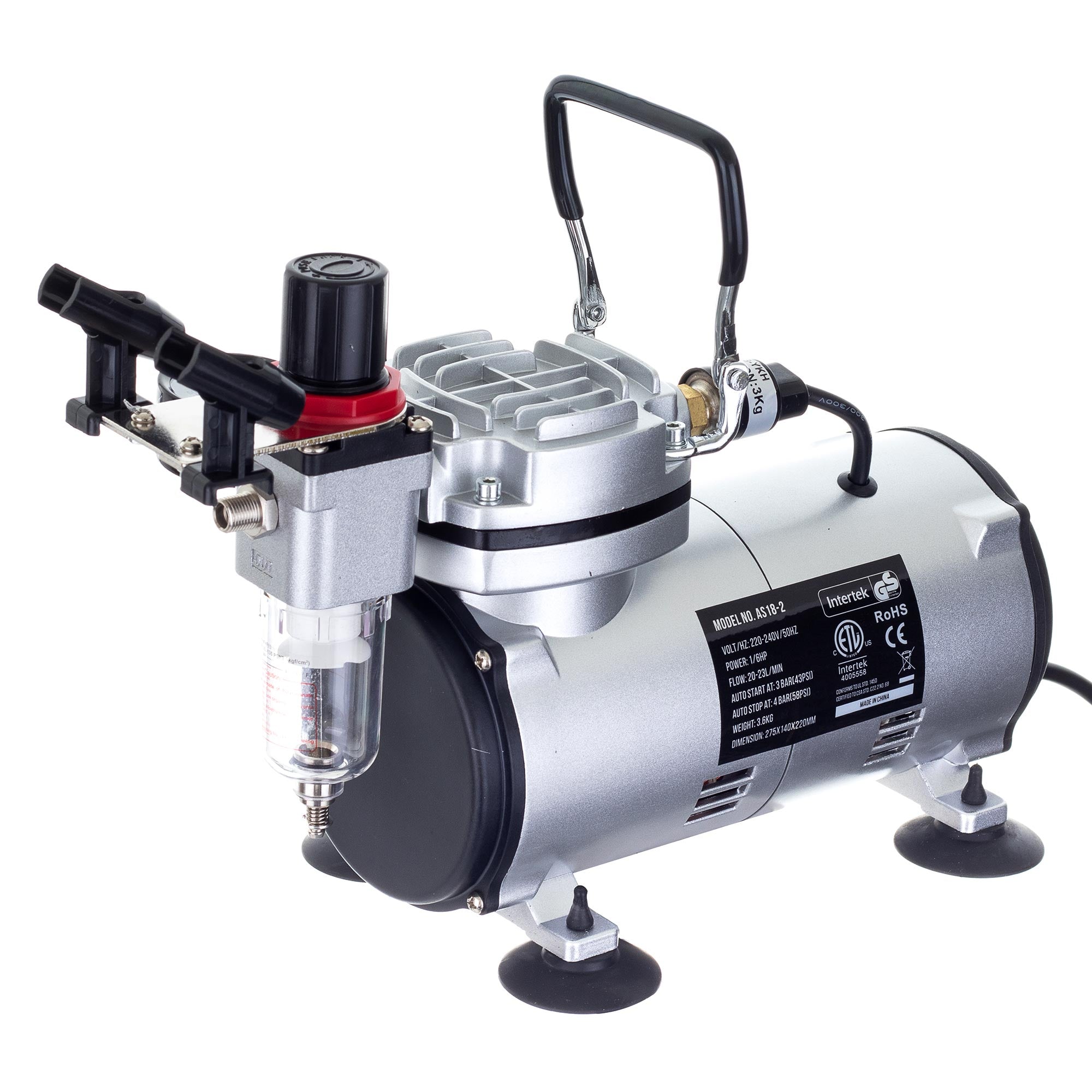 Airbrush kompresor FENGDA AS18-2KP Jednoválcový, Airbrush, Hadice