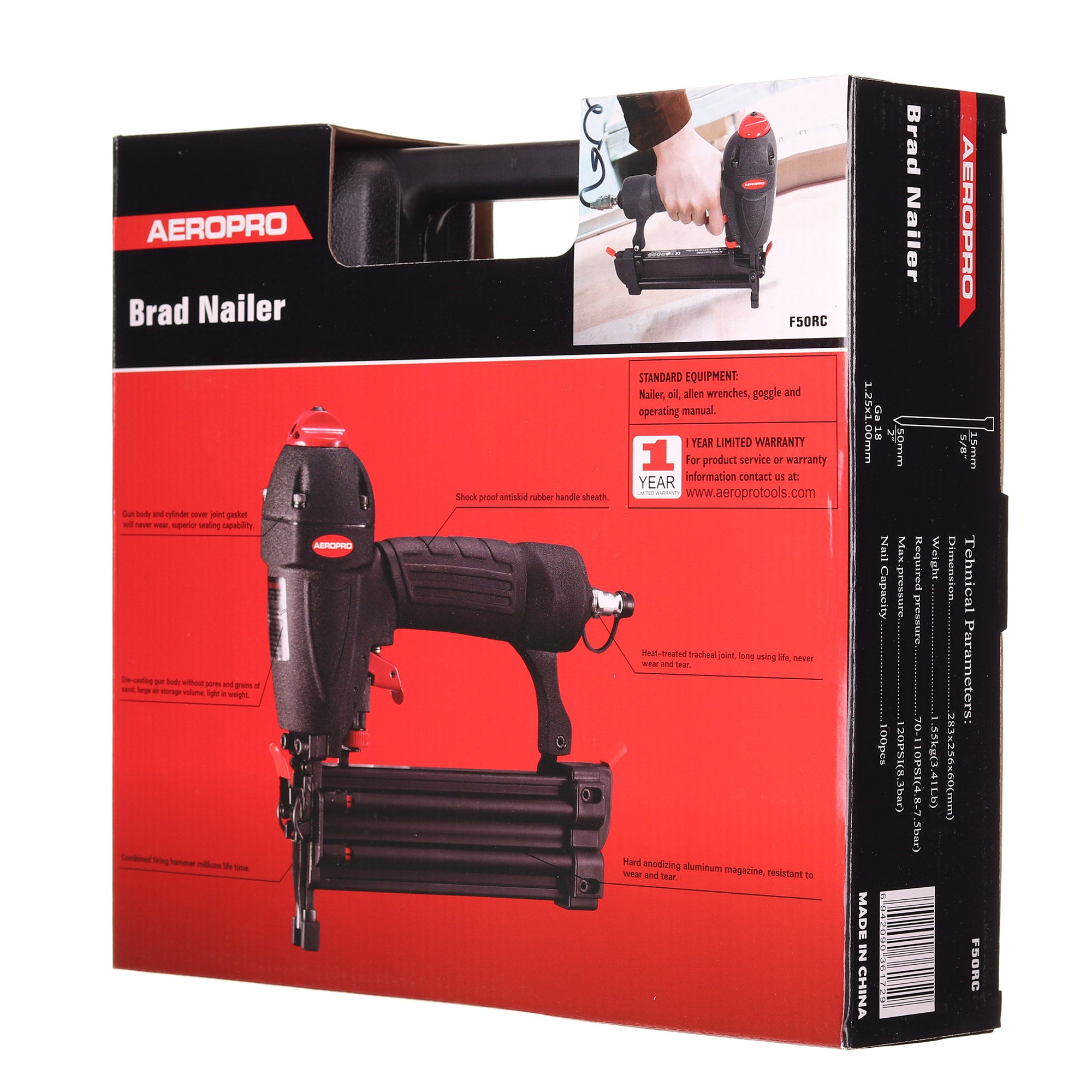 Pneumatická hřebíkovačka AEROPRO F50RC 15-50mm