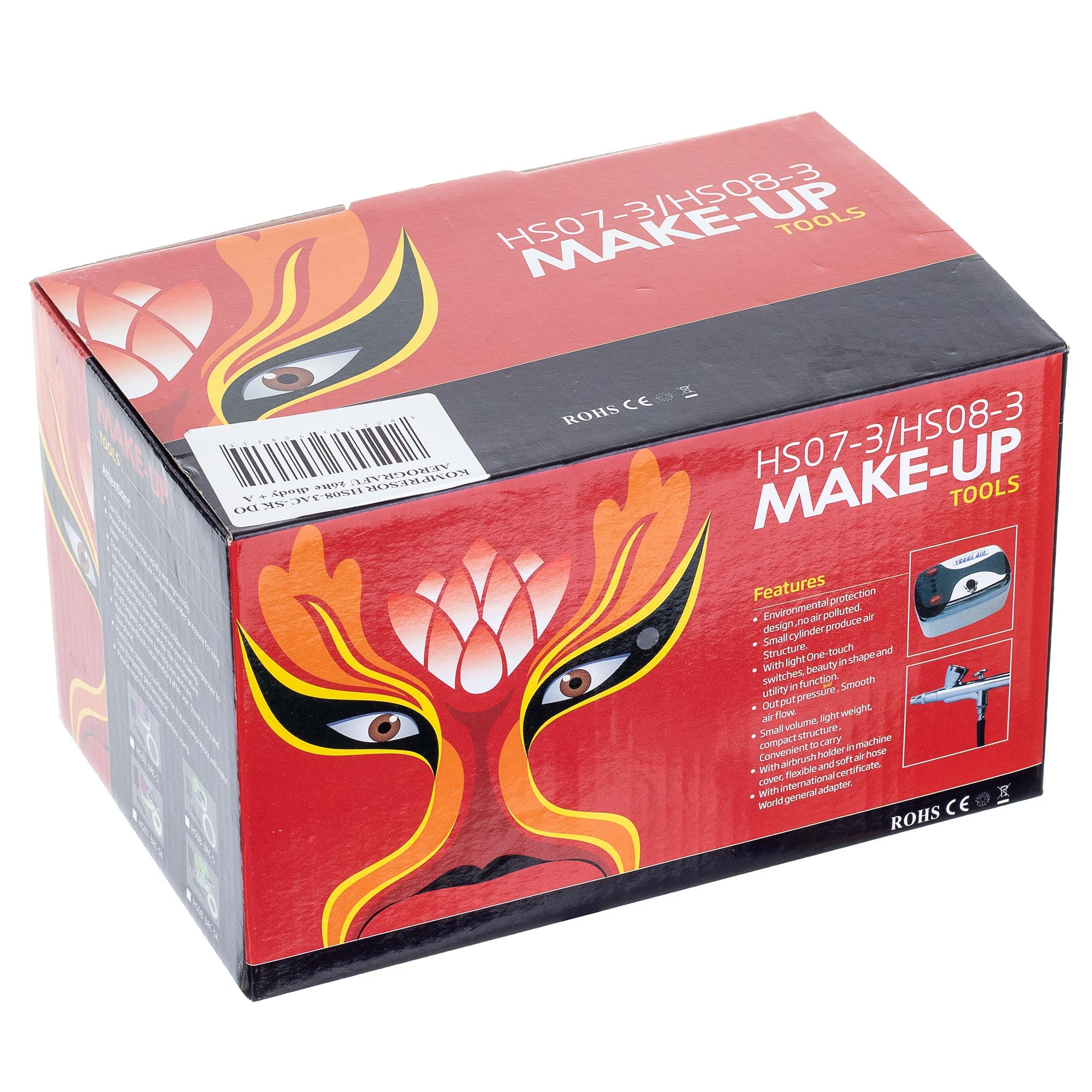 Mini Airbrush kompresor, HS08-3AC-S, tichý, mobilní