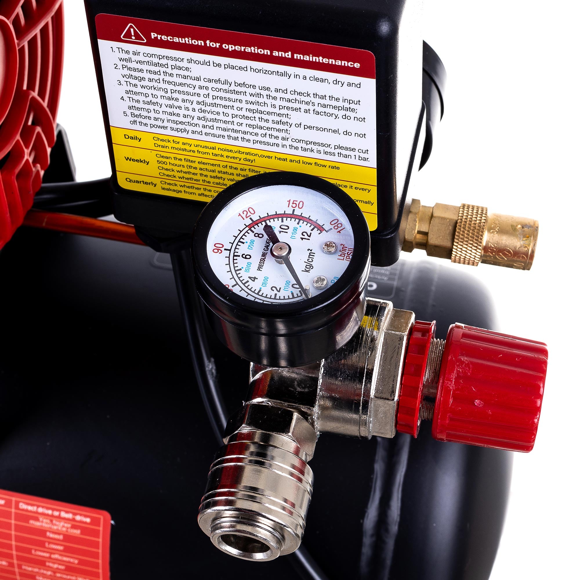 Bezolejový kompresor, zásobník 8L, výkon 100l/min na výstupu, 70dB, AUARITA