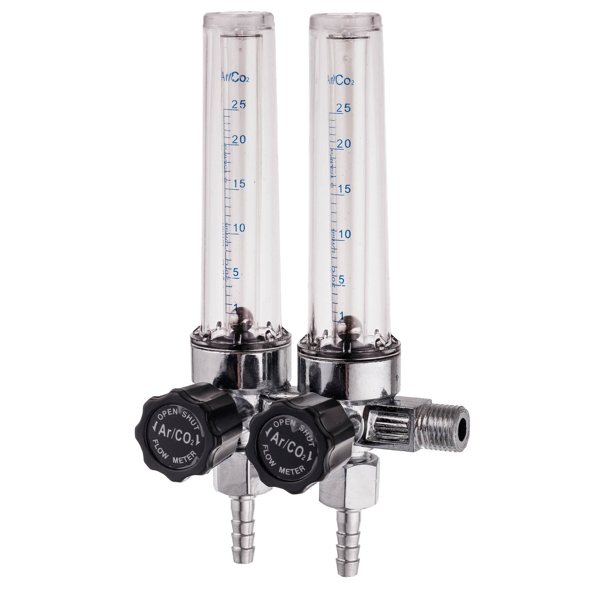 Dvojitý rotametr pro reduktor ARGON CO2 MIX M14