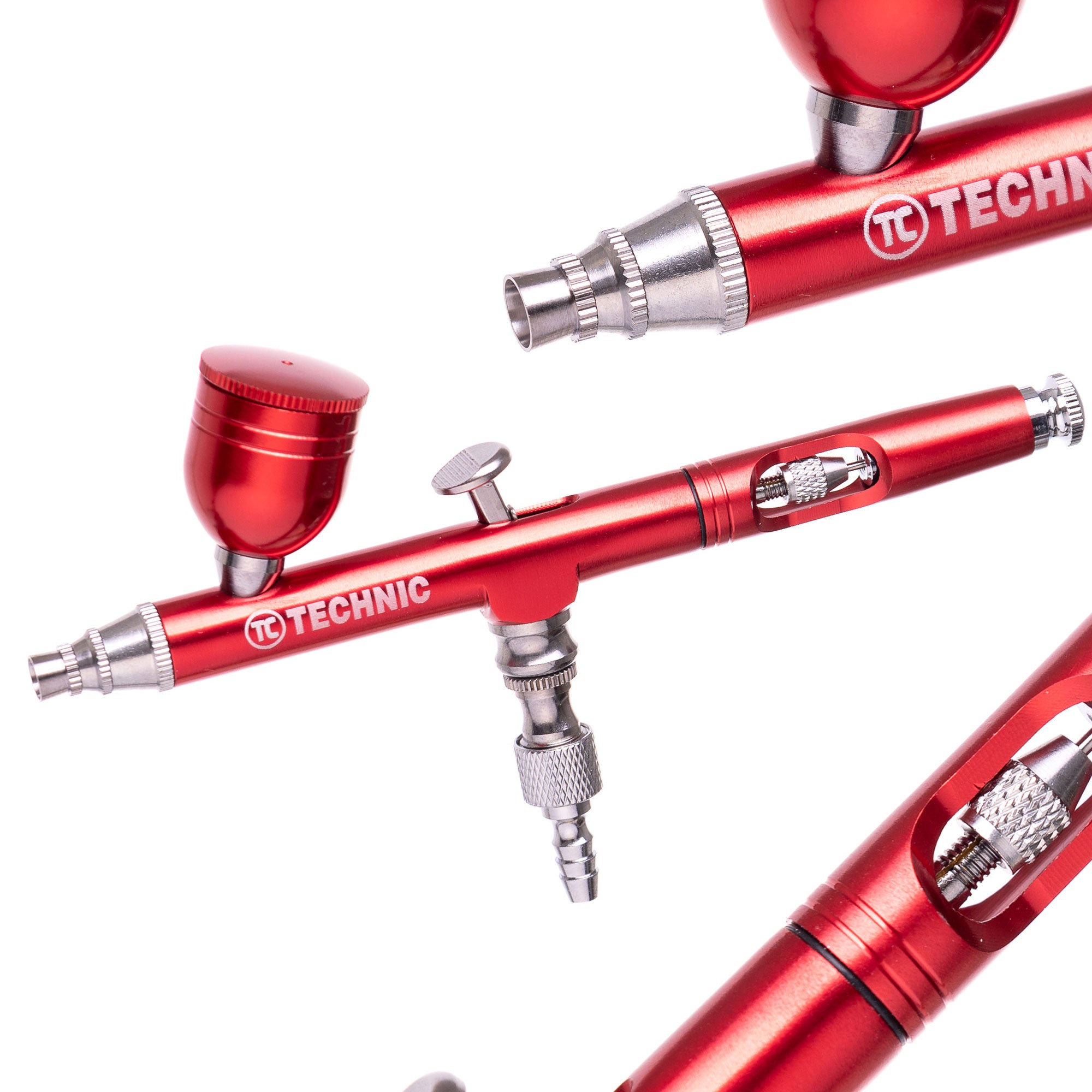 Modelovací airbrush s 0,3mm tryskou B-130 DOUBLE ACTION RED MINI Gun