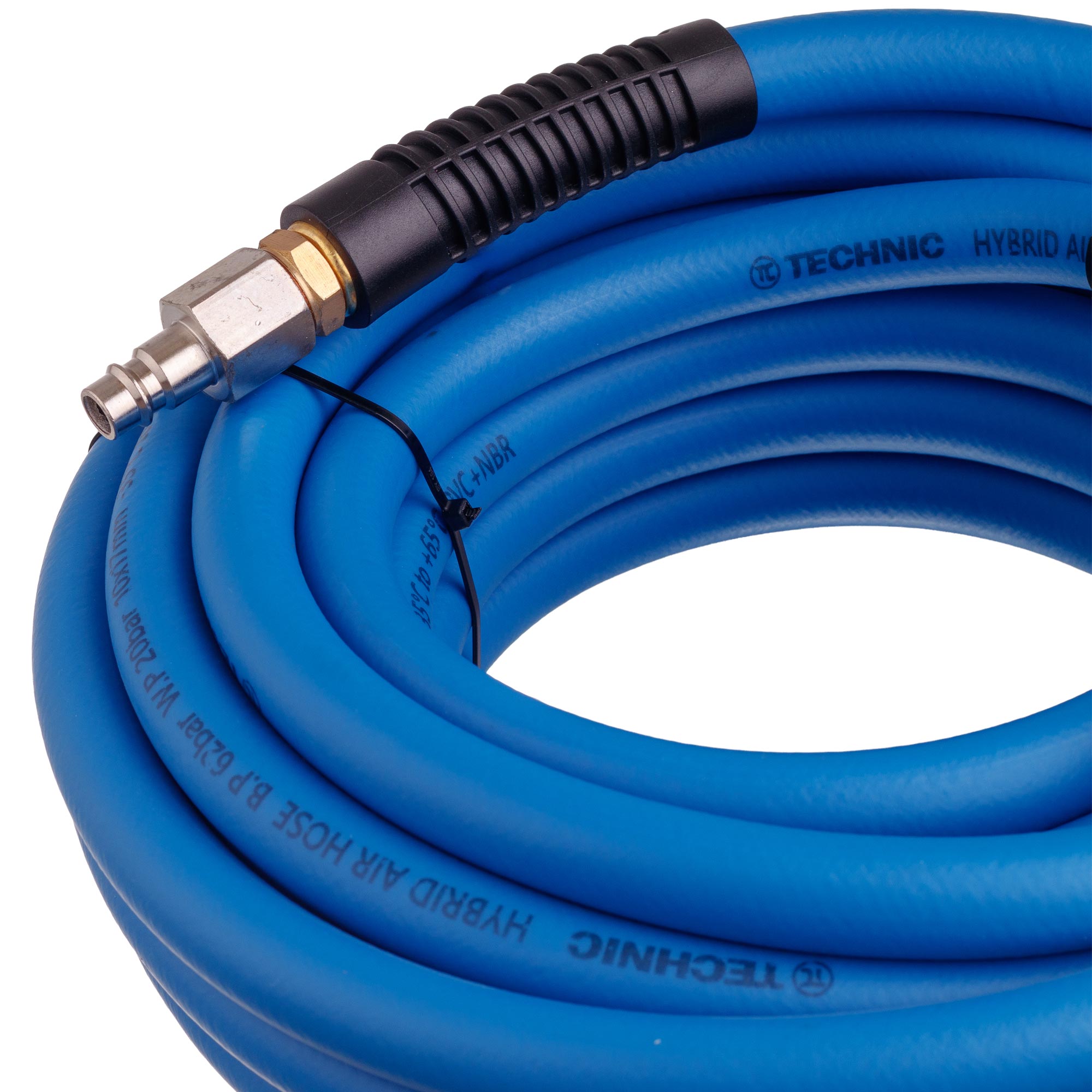 Hybridní pneumatická hadice 5 m 10x17 mm PVC NBR 20 bar rychlospojky 3/8"