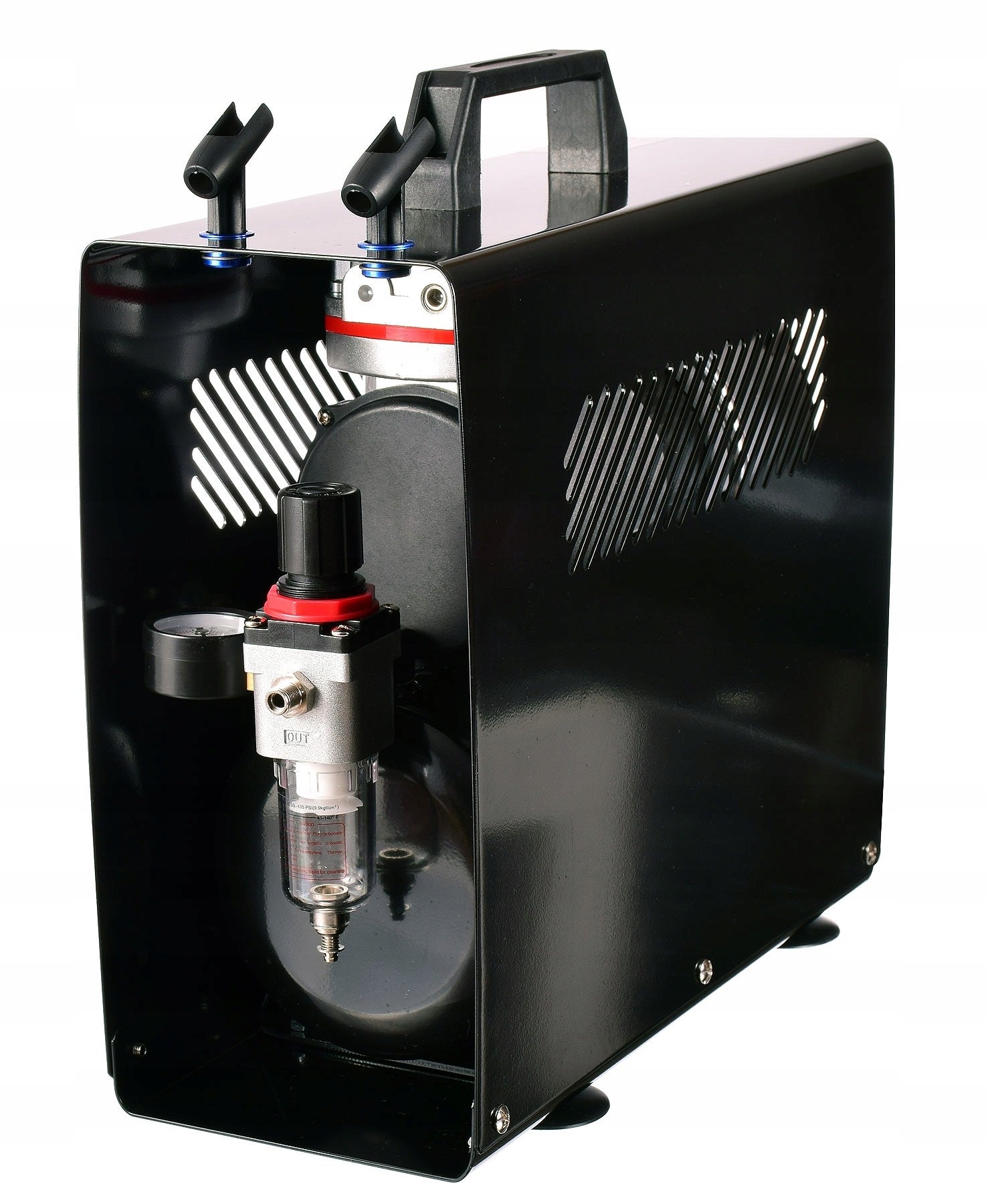 Airbrush kompresor AS-196A, až 6 barů, Dvouválcový, 40l/min, 3l nádrž, Vstup 1/8", s krytem