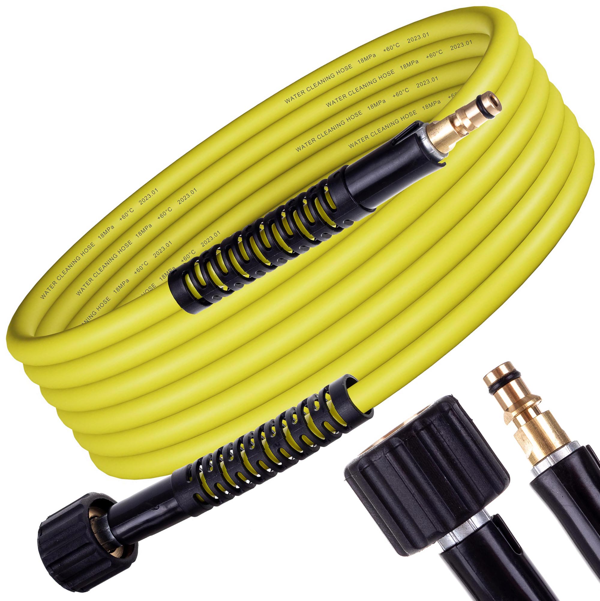 Žlutý hadice pro tlakové myčky KARCHER K2-K7 - CLICK x M22, 5-30m