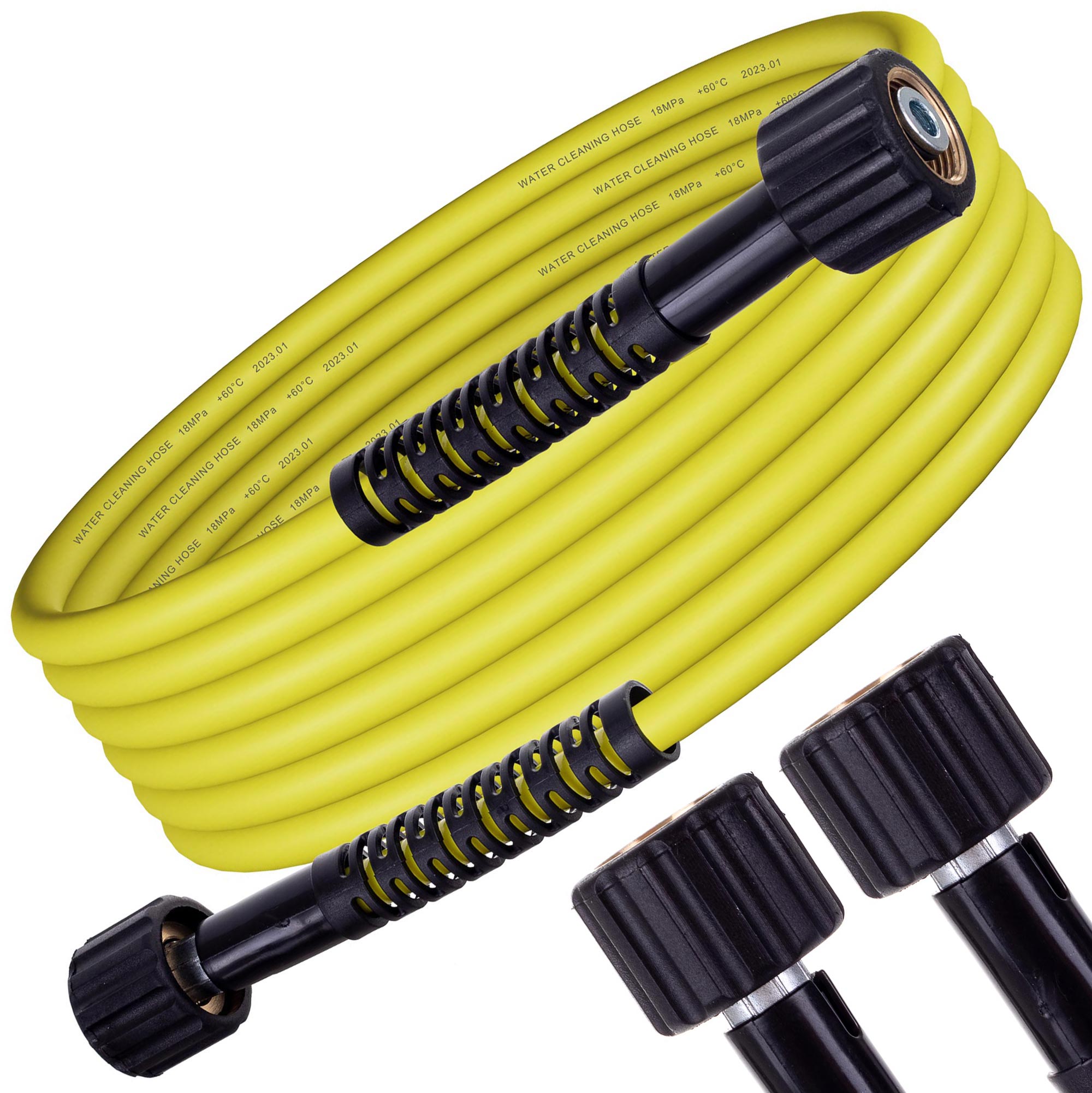 Žlutý hadice pro tlakové myčky KARCHER K2-K7 - M22 x M22, 5-30m