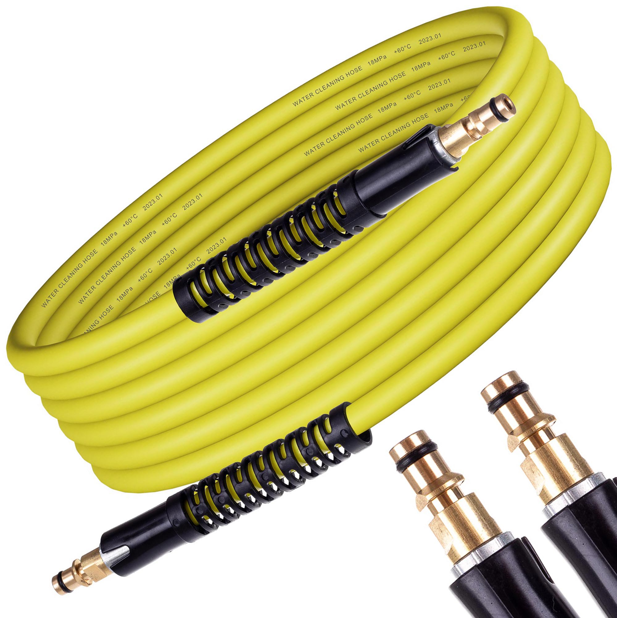 Žlutý hadice pro tlakové myčky KARCHER K2-K7 - CLICK x CLICK, 5-30m